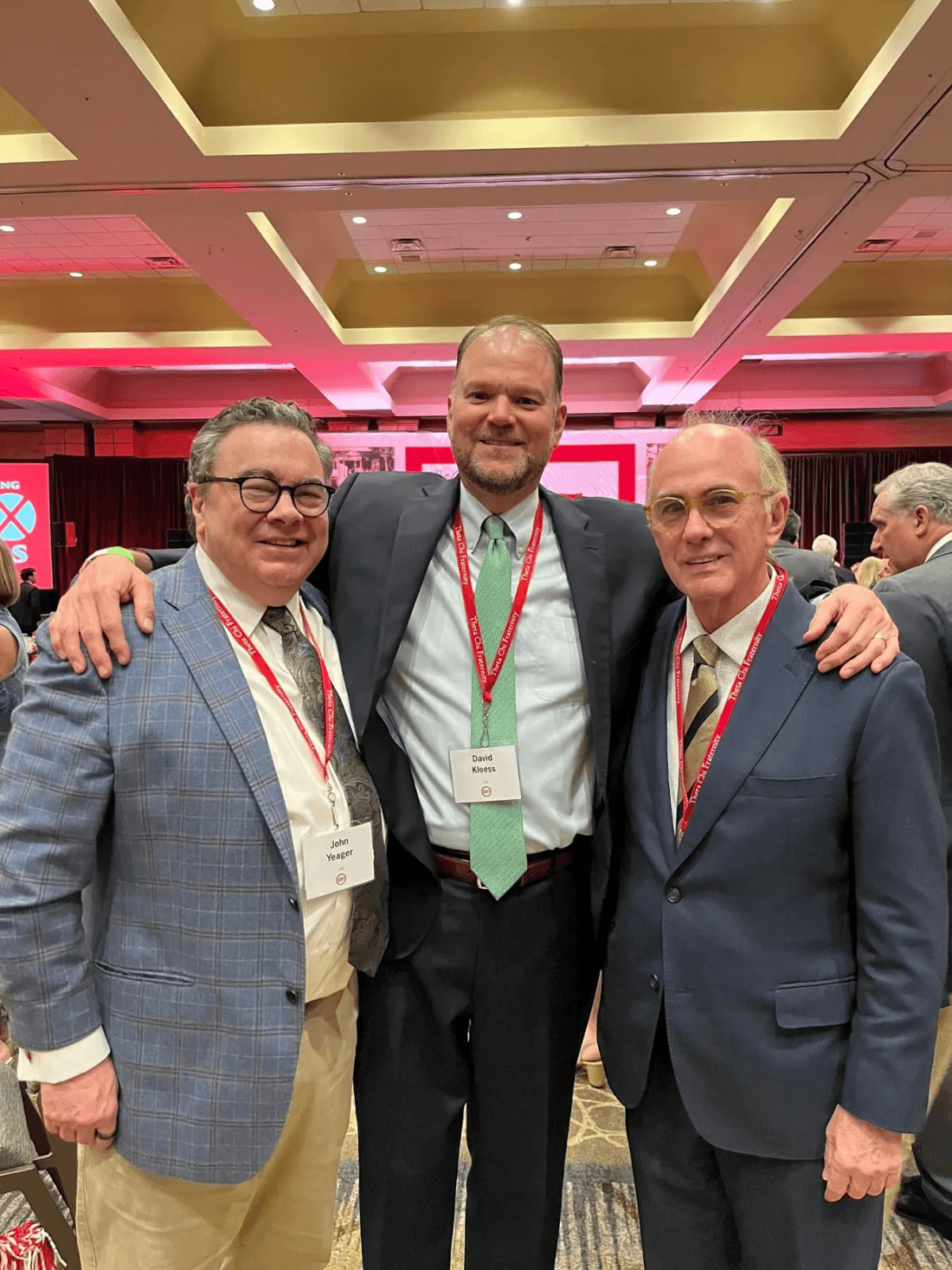 Theta Chi brothers together at the Alpha Phi 100th anniversary